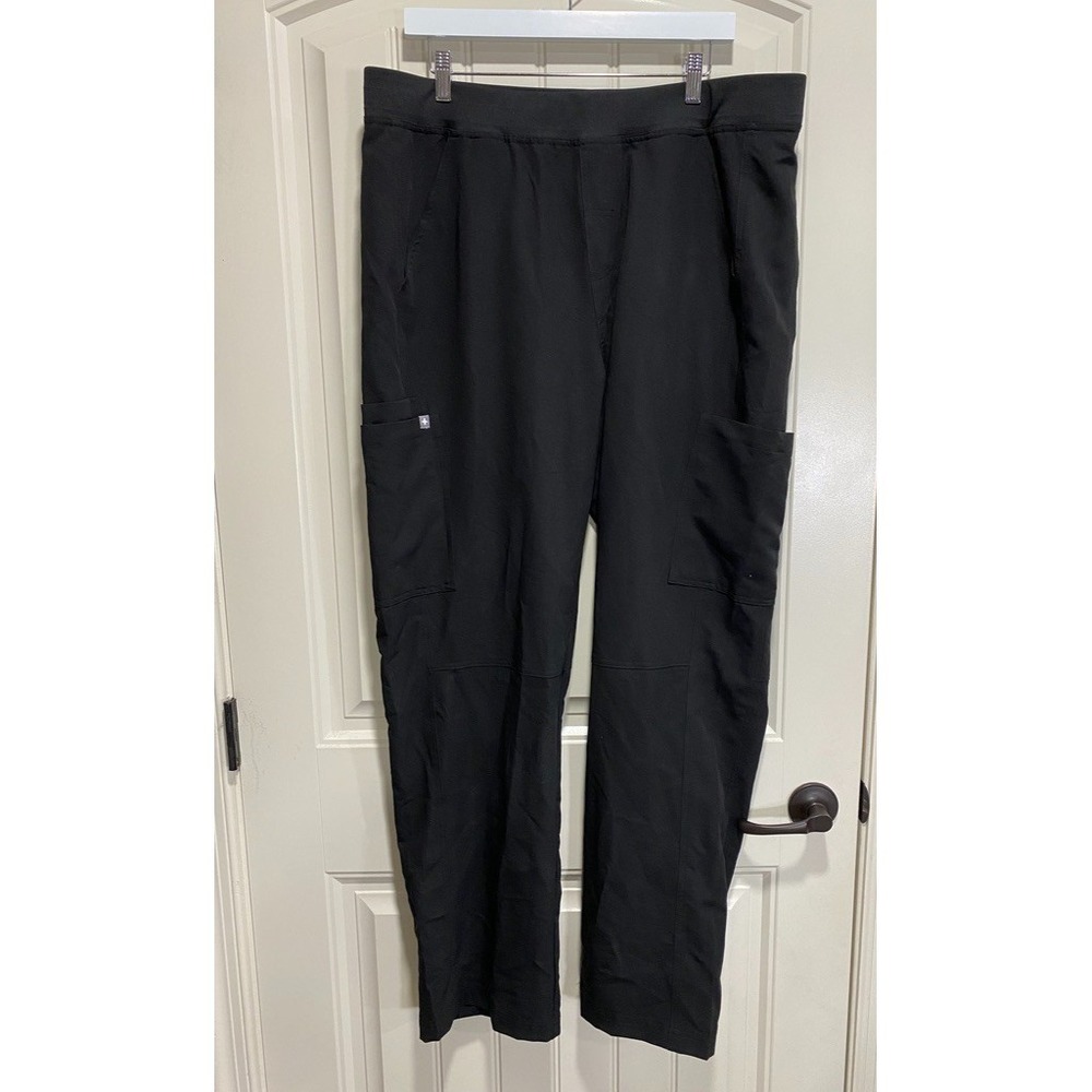 FIGS Axim Technical Collection Scrub Pants Mens XXL Black Cargo Stretch Medical